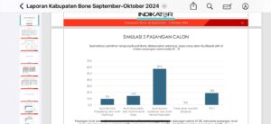 Lembaga Survey Nasional Terpercaya, Indikator: Andi Asman Sulaiman-Andi Akmal (Beramal) 57,3 Persen, Andi Islamuddin-Andi Irwandi 14,2 Persen, dan Andi Rio Padjalangi-Amir Mahmud 9,5 Persen