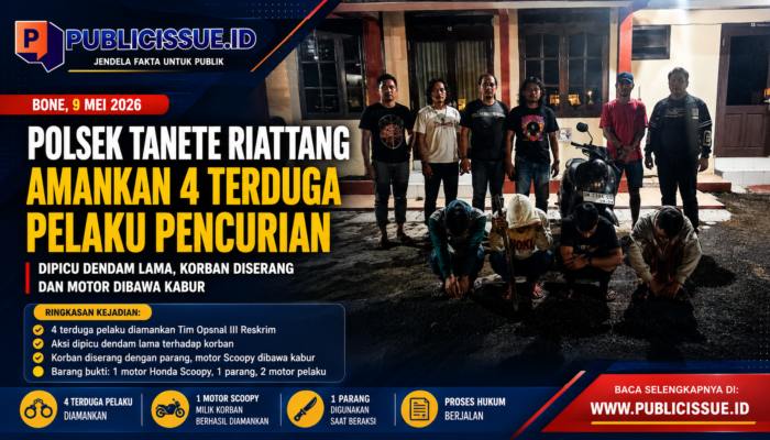 Bawa parang saat beraksi, empat terduga pelaku pencurian diciduk polisi