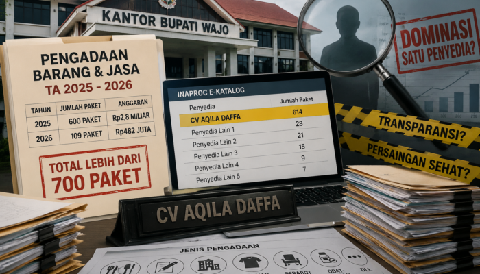 Selain Bone, Wajo Lebih “Gila”: CV Aqila Daffa Kuasai Lebih 700 Paket Pengadaan