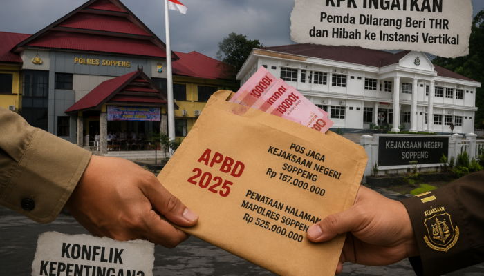 KPK Larang Saweran ke Instansi Vertikal, Ratusan Juta APBD Soppeng Mengalir ke Polres dan Kejari
