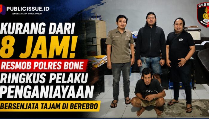 Kurang dari Delapan Jam, Resmob Polres Bone Ringkus Pelaku Penganiayaan Bersenjata Tajam di Berebbo