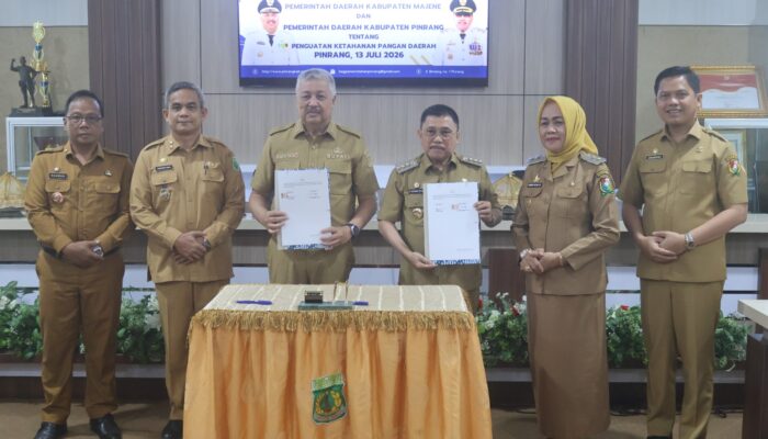 Pinrang dan Majene Perkuat Ketahanan Pangan, Teken MoU Strategis Dukung Pengendalian Inflasi
