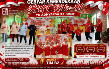 Gebyar Kemerdekaan TK Adhyaksa Bone, Dari Keceriaan Lomba hingga Kekompakan Paguyuban Adhyaksa
