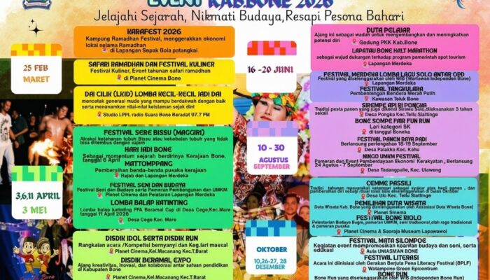 Bone Luncurkan Calendar of Event 2026, Puluhan Festival Siap Dongkrak Wisata dan Ekonomi Daerah