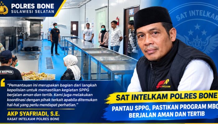 Deteksi Potensi Gangguan Kamtibmas, Sat Intelkam Polres Bone Pantau SPPG